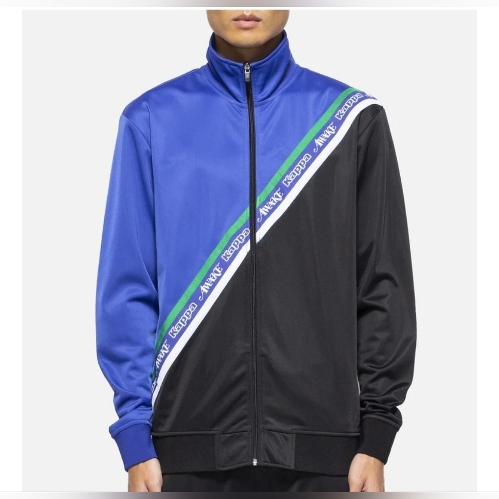 Kappa x Awake Track Jacket NY Logo Eldred Men Medium Royal Blue and Black Soccer